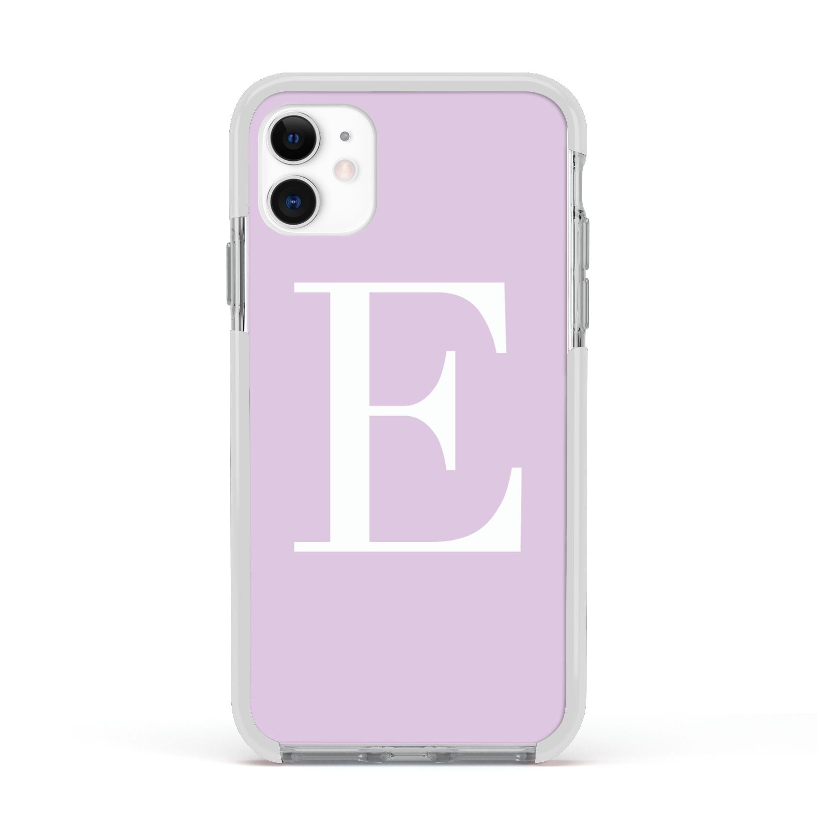 Personalised Purple Black Initial Apple iPhone 11 in White with White Impact Case