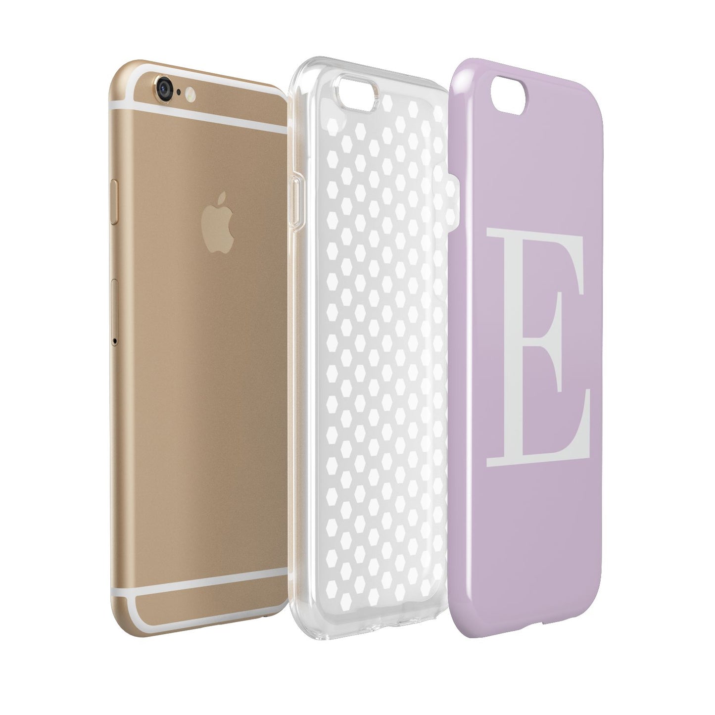 Personalised Purple Black Initial Apple iPhone 6 3D Tough Case Expanded view