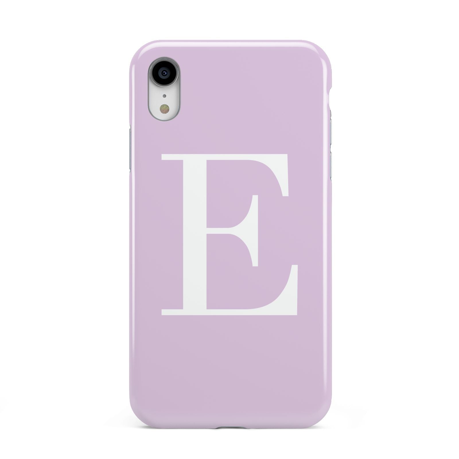 Personalised Purple Black Initial Apple iPhone XR White 3D Tough Case