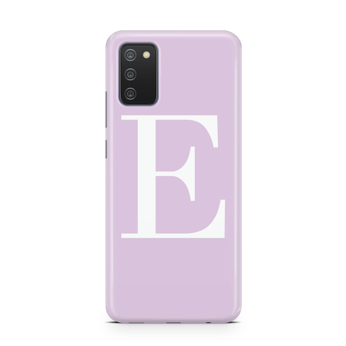 Personalised Purple Black Initial Samsung A02s Case