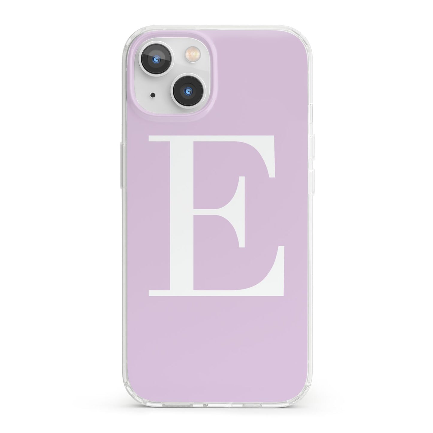 Personalised Purple Black Initial iPhone 13 Clear Bumper Case