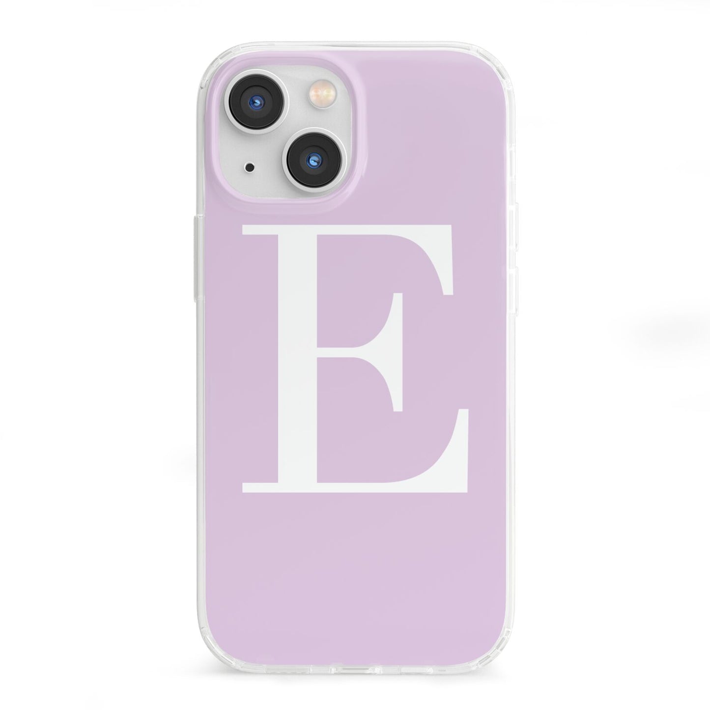 Personalised Purple Black Initial iPhone 13 Mini Clear Bumper Case