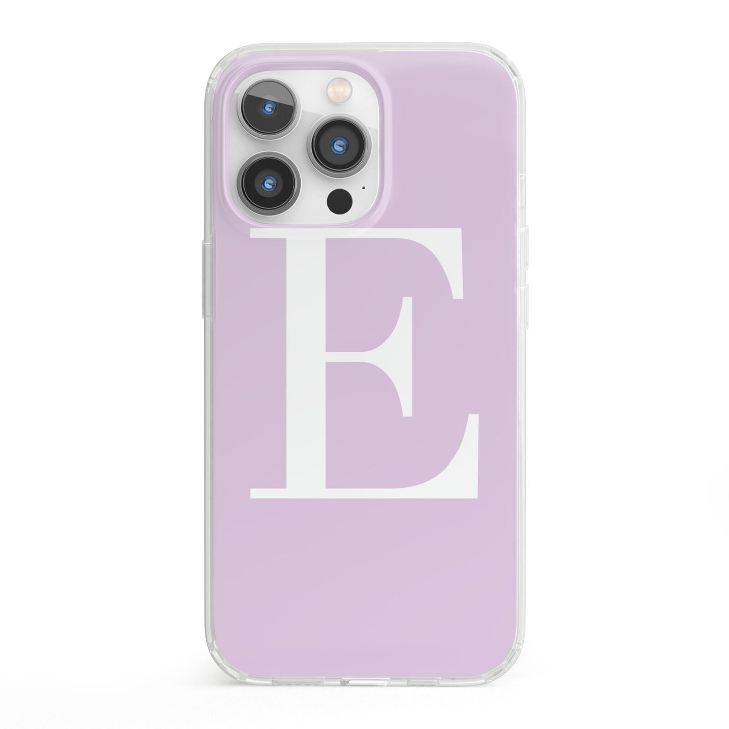 Personalised Purple Black Initial iPhone 13 Pro Clear Bumper Case