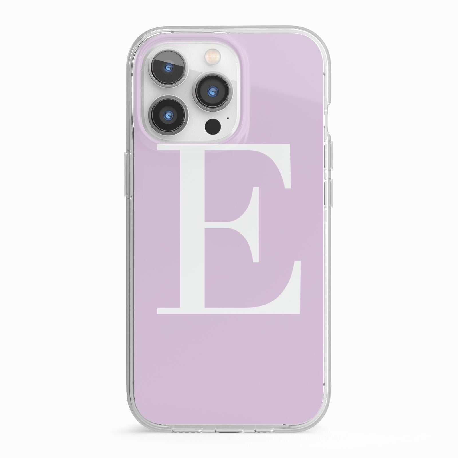 Personalised Purple Black Initial iPhone 13 Pro TPU Impact Case with White Edges