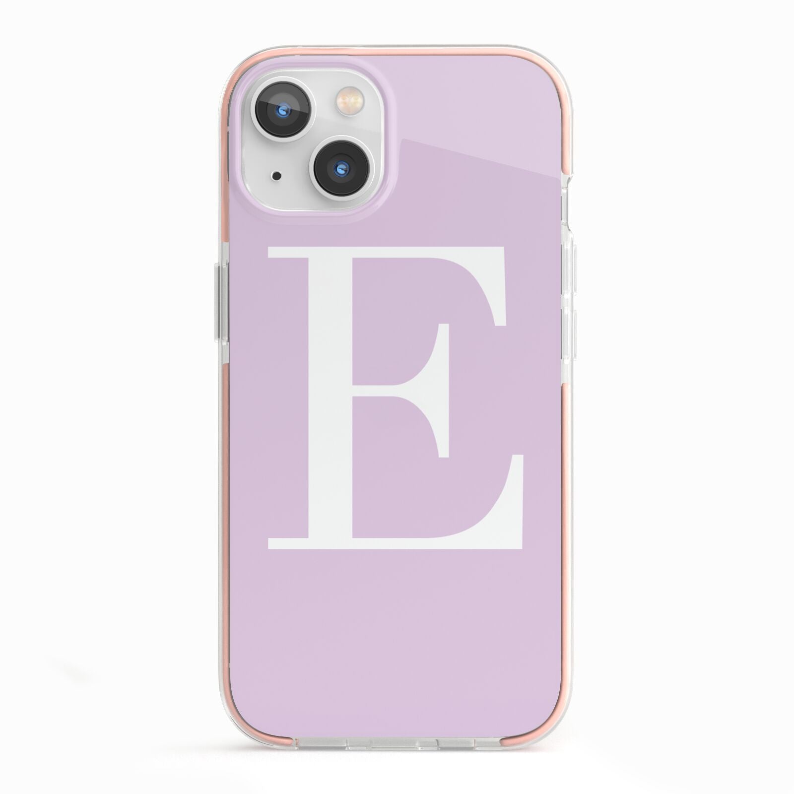 Personalised Purple Black Initial iPhone 13 TPU Impact Case with Pink Edges