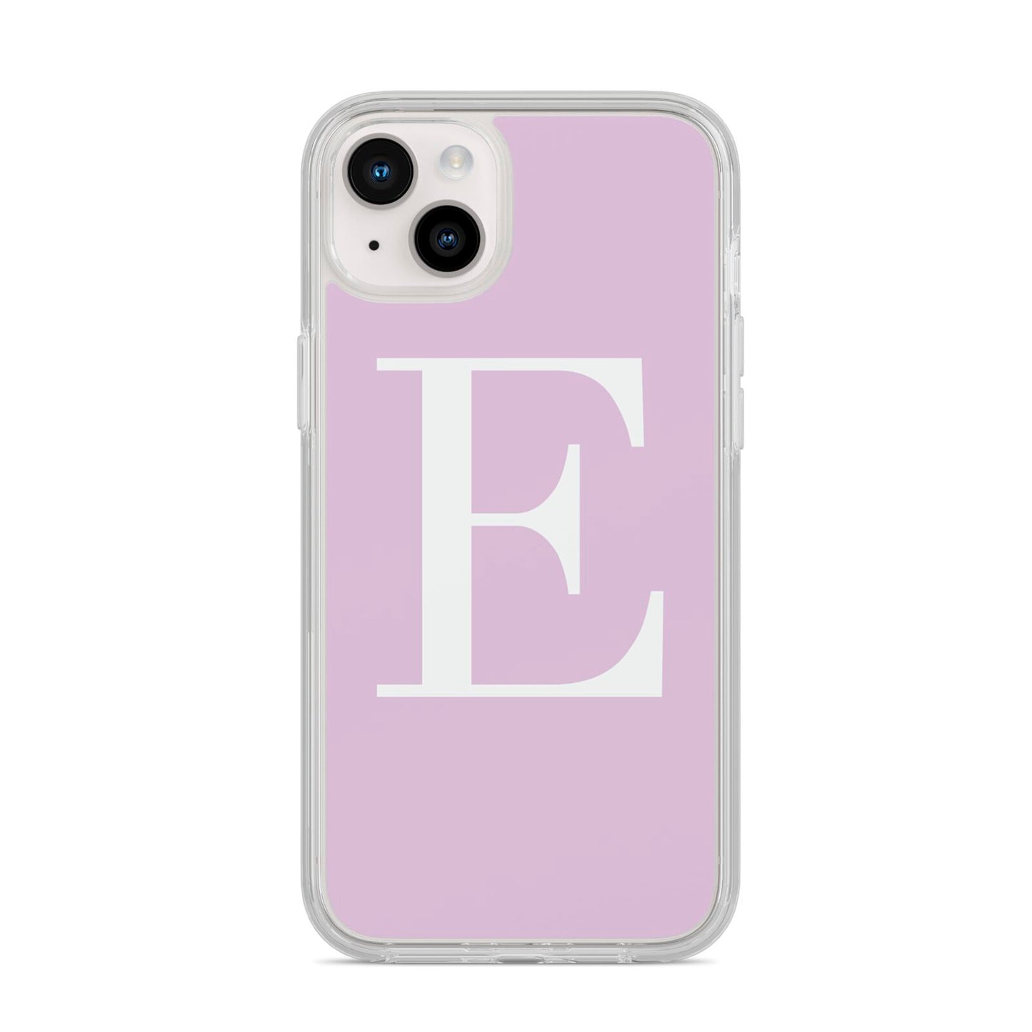 Personalised Purple Black Initial iPhone 14 Plus Clear Tough Case Starlight