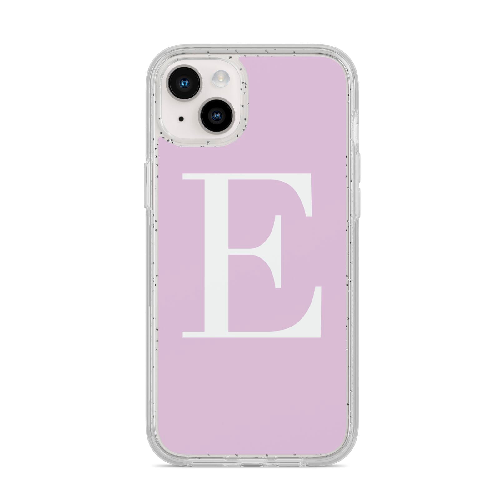 Personalised Purple Black Initial iPhone 14 Plus Glitter Tough Case Starlight