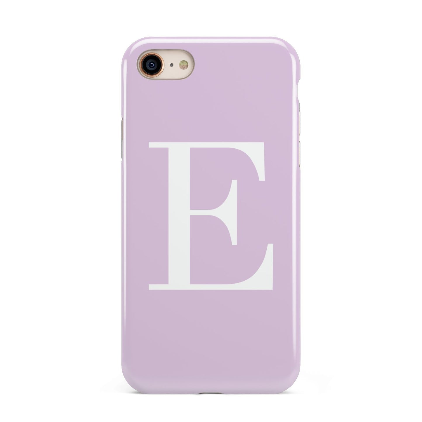 Personalised Purple Black Initial iPhone 8 3D Tough Case on Gold Phone