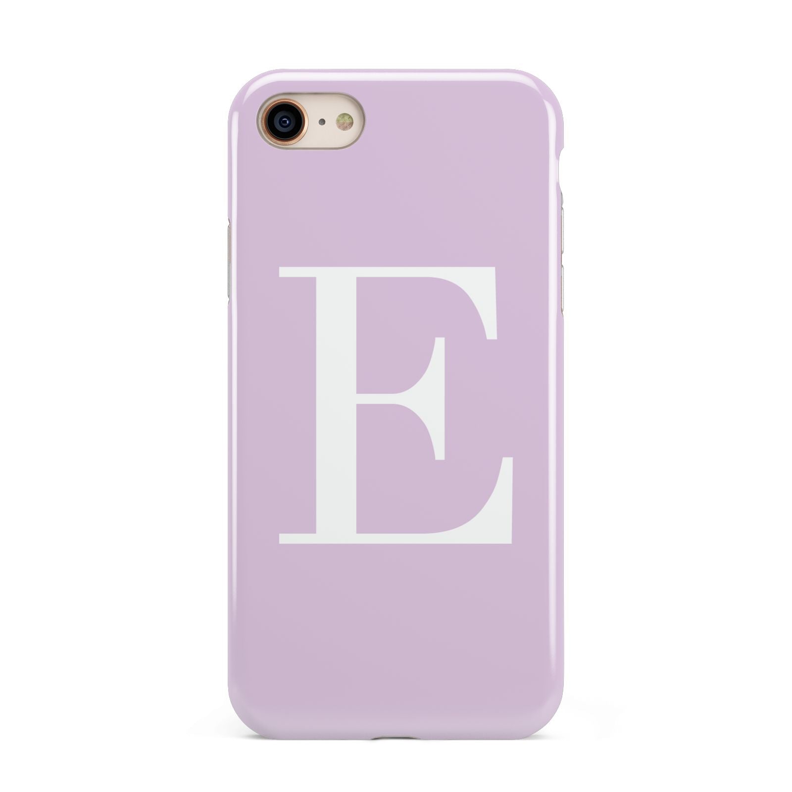 Personalised Purple Black Initial iPhone 8 3D Tough Case on Gold Phone