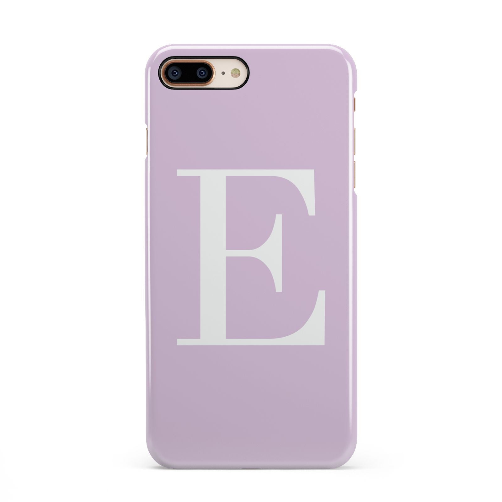 Personalised Purple Black Initial iPhone 8 Plus 3D Snap Case on Gold Phone