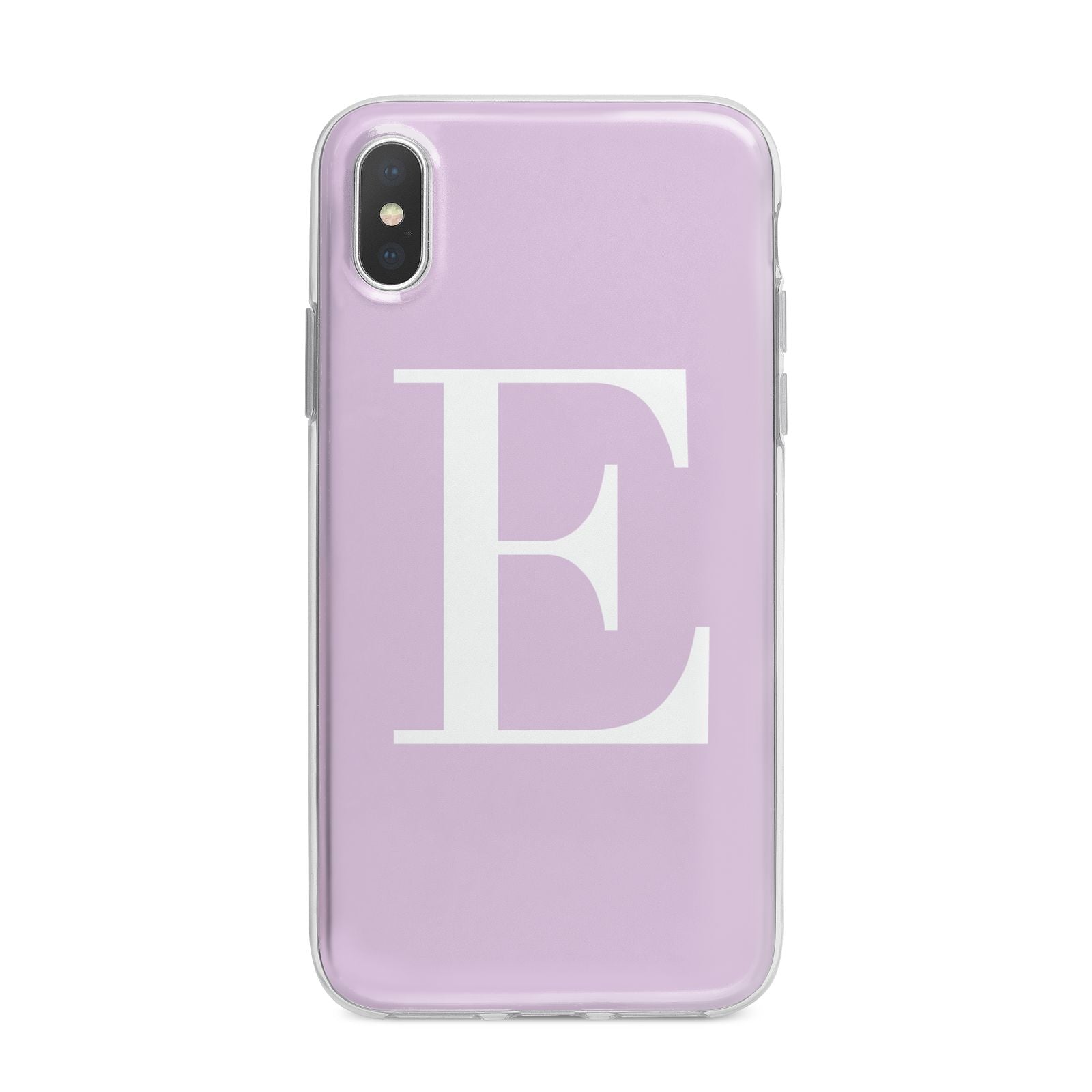 Personalised Purple Black Initial iPhone X Bumper Case on Silver iPhone Alternative Image 1