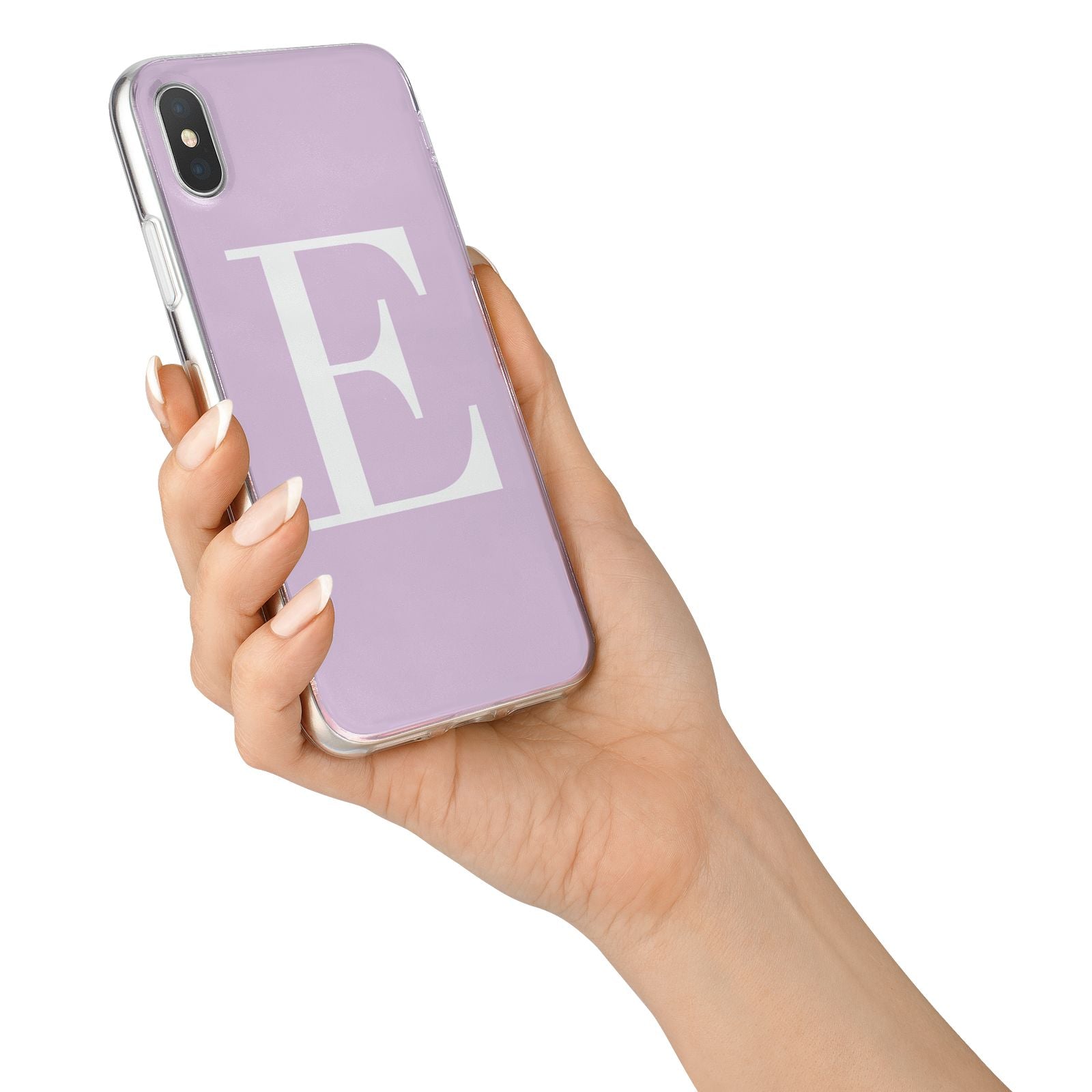 Personalised Purple Black Initial iPhone X Bumper Case on Silver iPhone Alternative Image 2