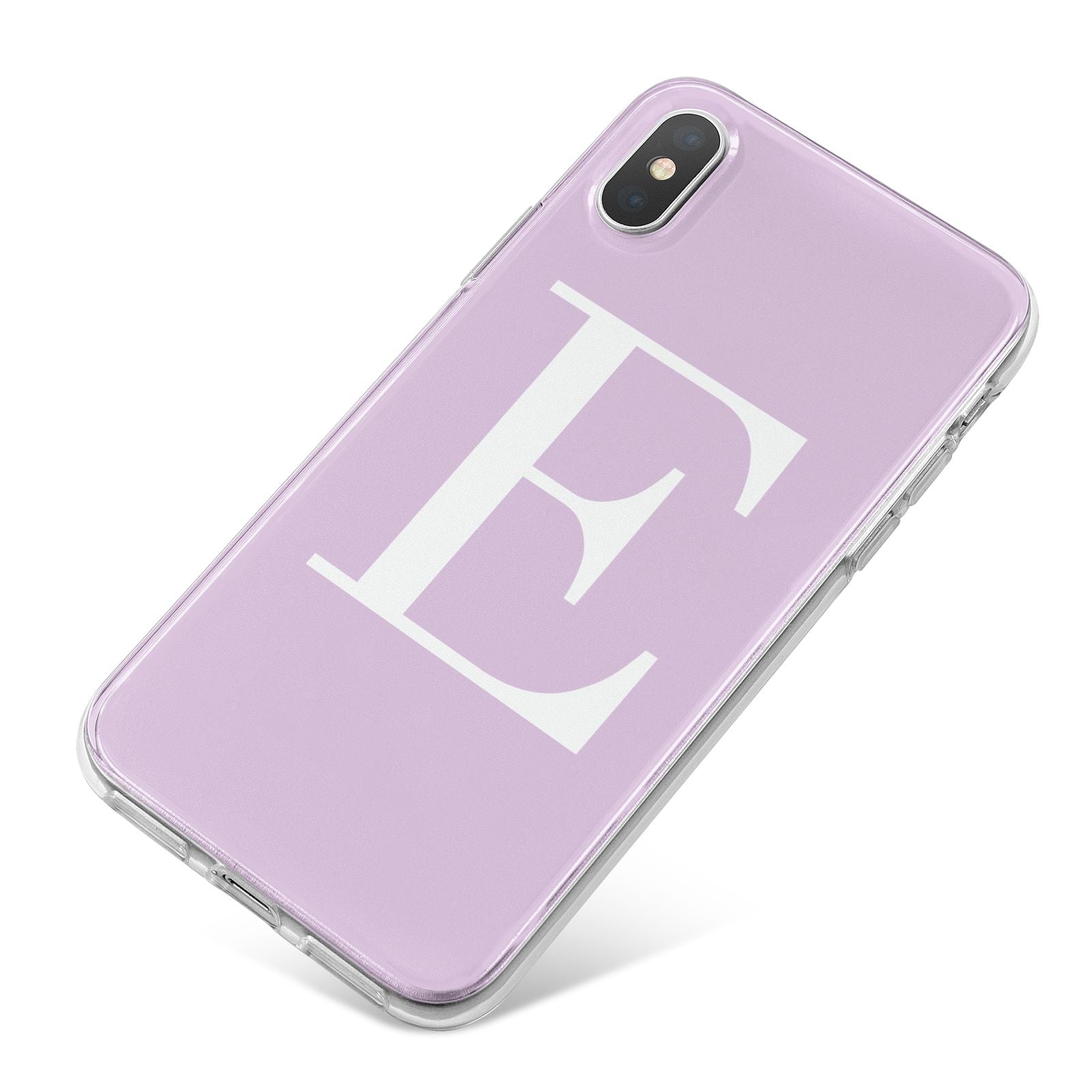 Personalised Purple Black Initial iPhone X Bumper Case on Silver iPhone