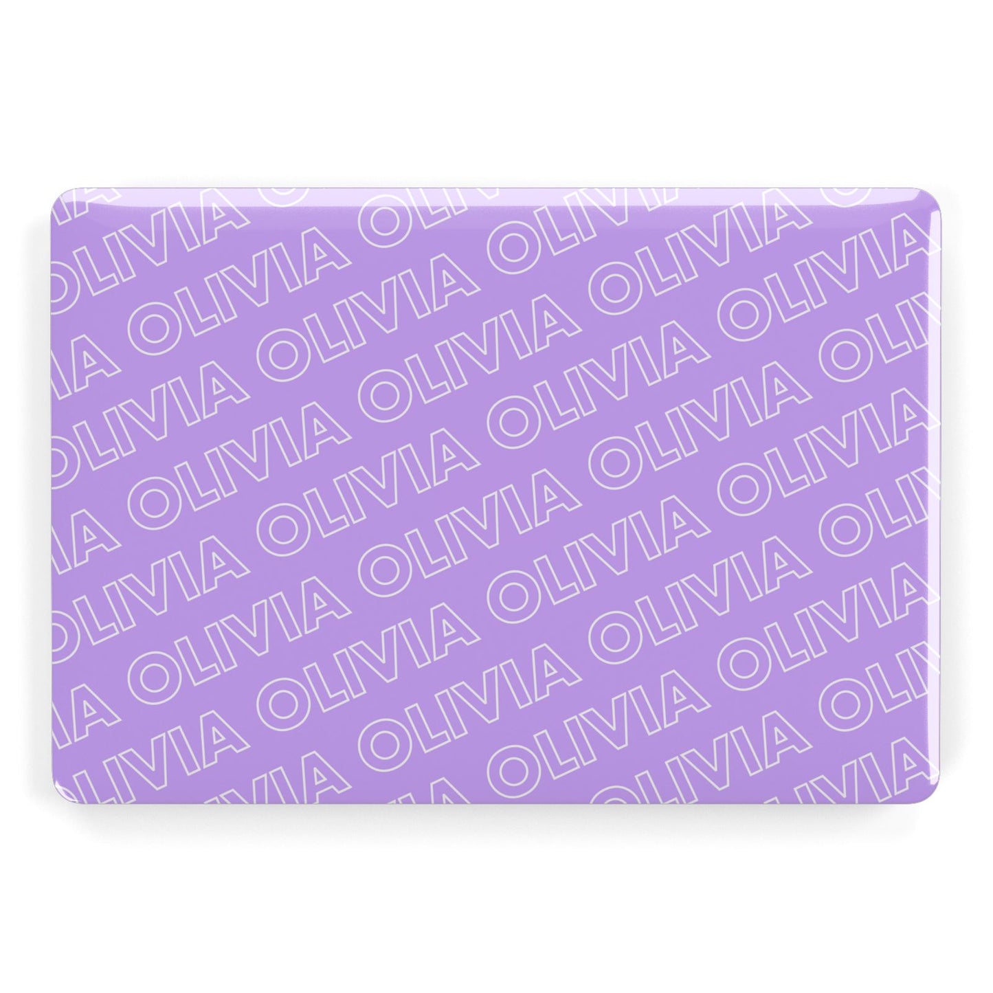 Personalised Purple Diagonal Name Apple MacBook Case