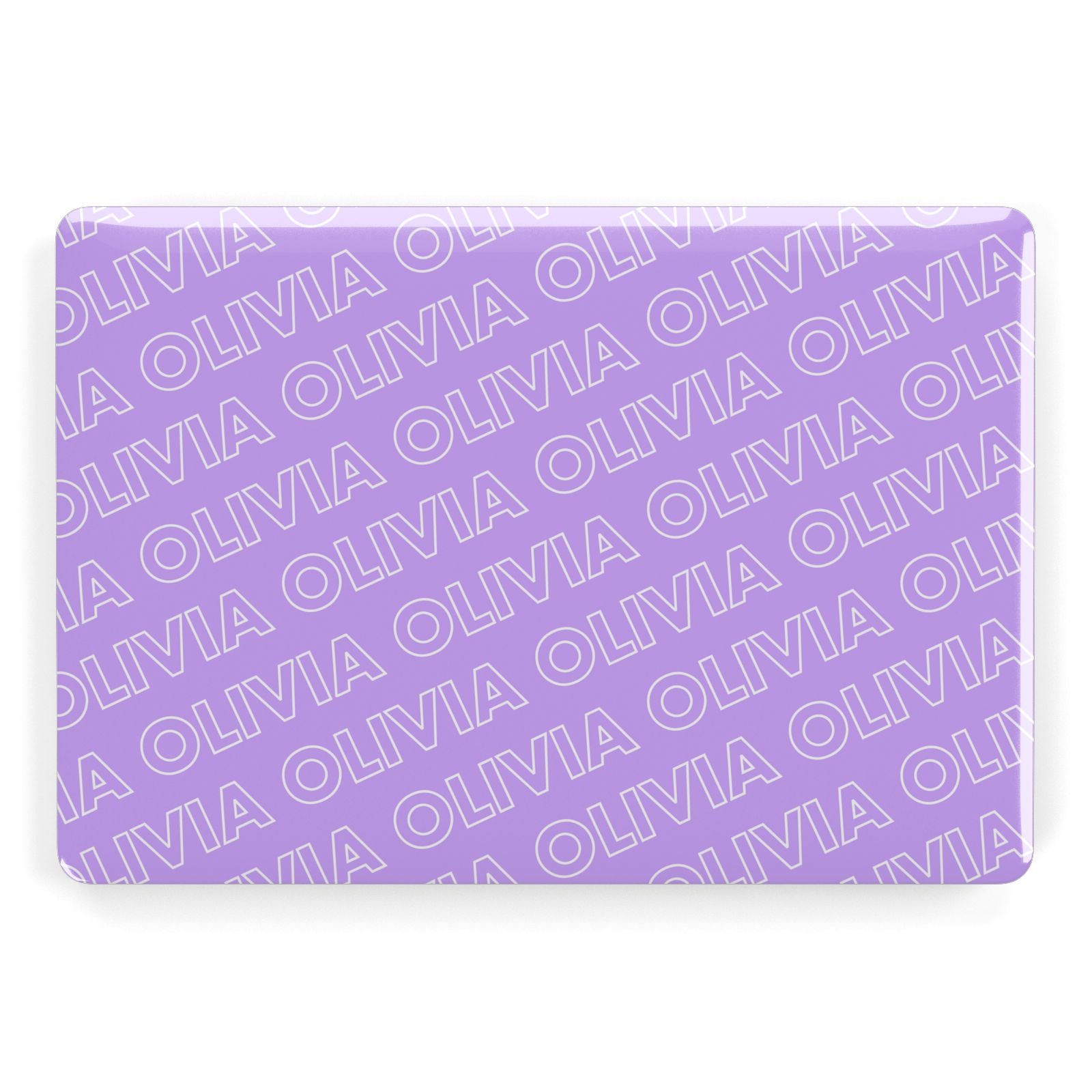 Personalised Purple Diagonal Name Apple MacBook Case