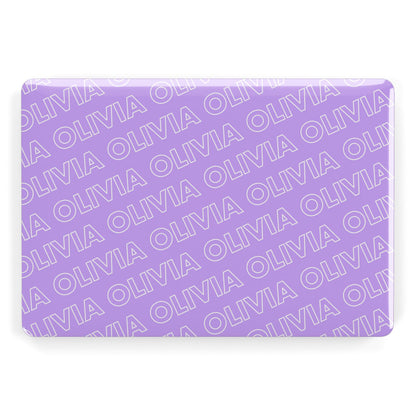 Personalised Purple Diagonal Name Apple MacBook Case