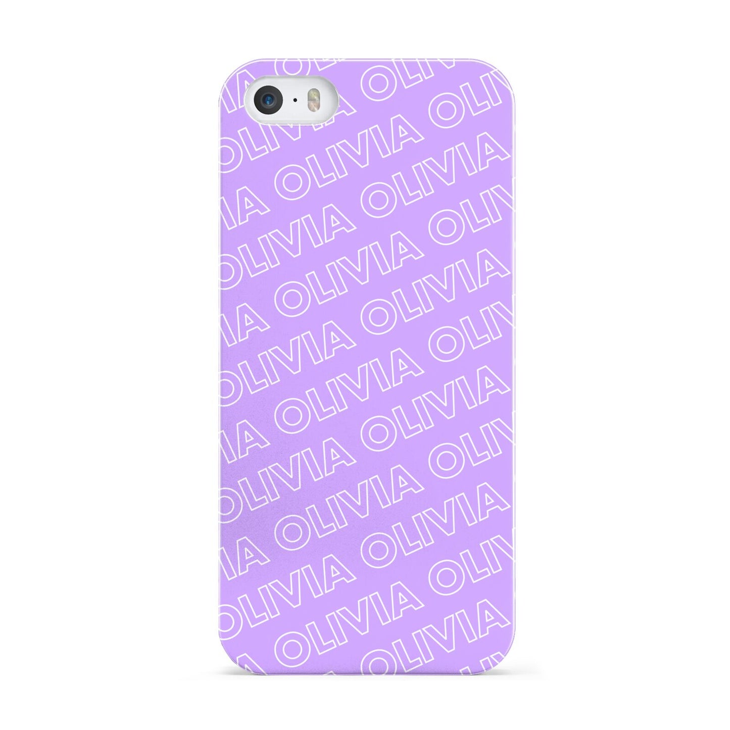 Personalised Purple Diagonal Name Apple iPhone 5 Case