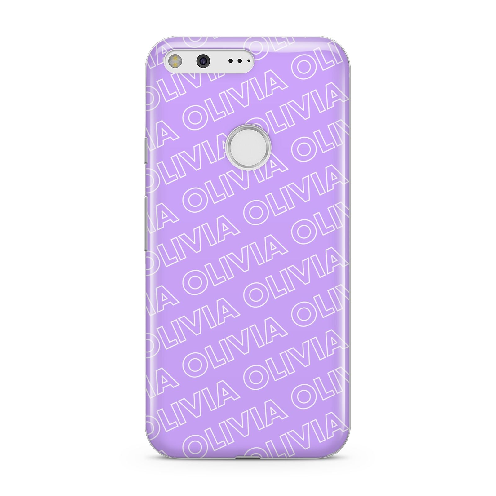 Personalised Purple Diagonal Name Google Pixel Case