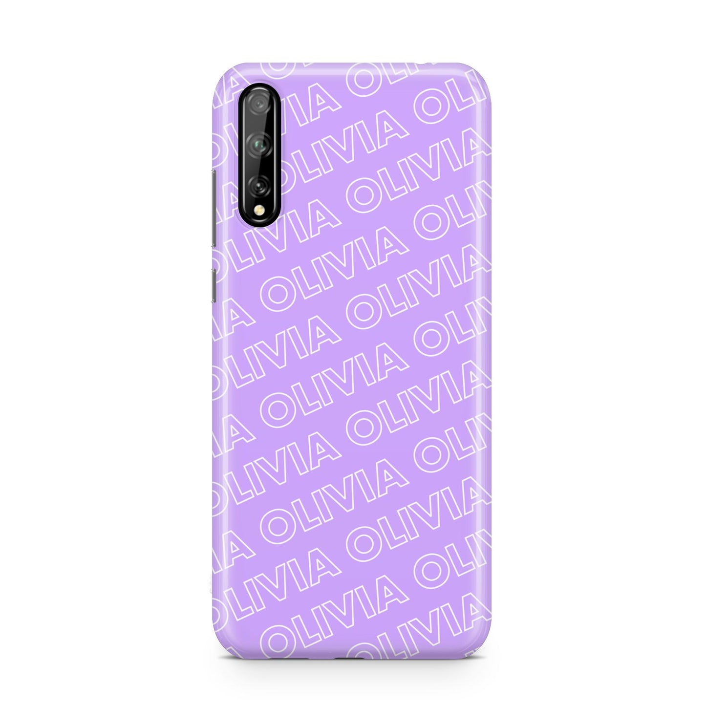 Personalised Purple Diagonal Name Huawei Enjoy 10s Phone Case