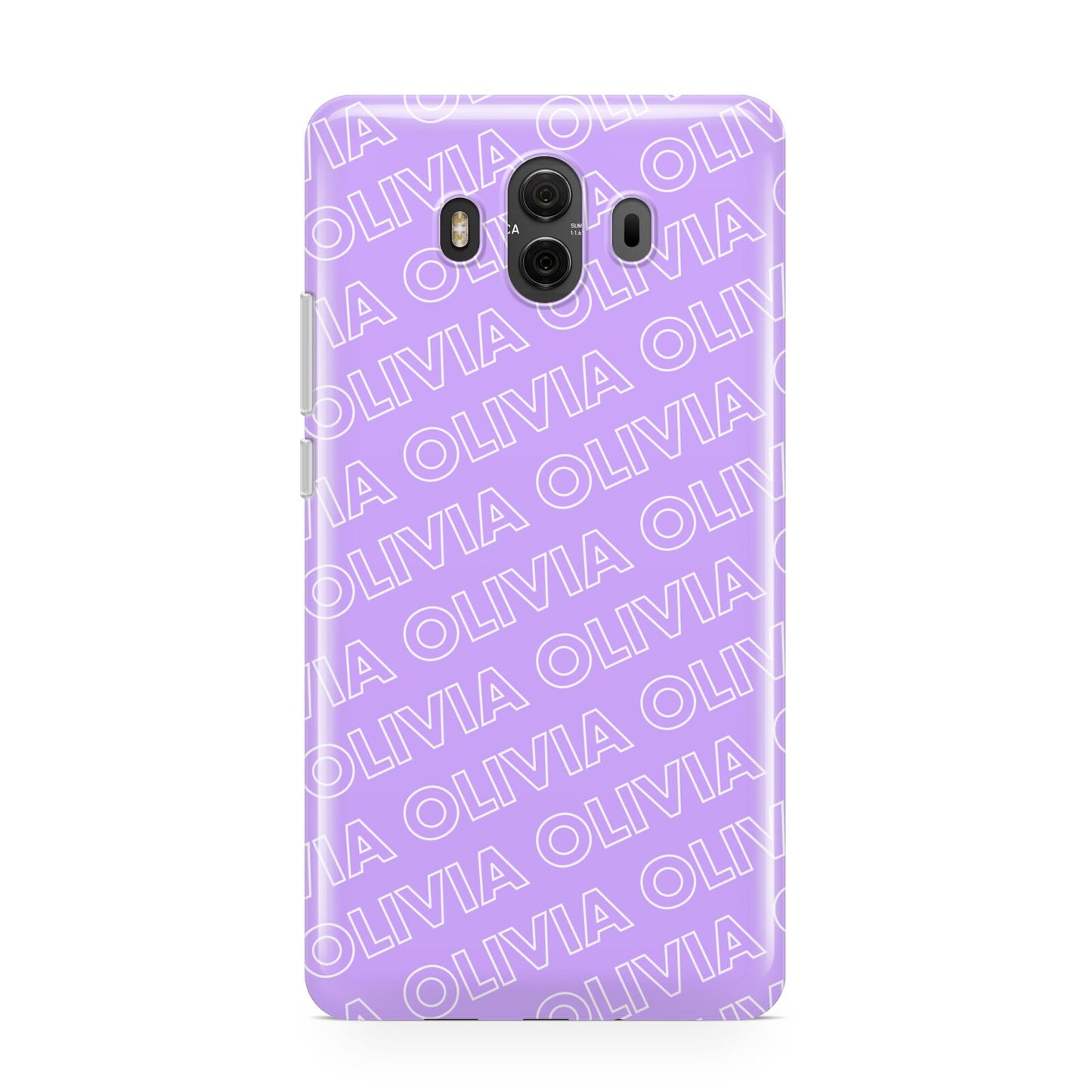 Personalised Purple Diagonal Name Huawei Mate 10 Protective Phone Case