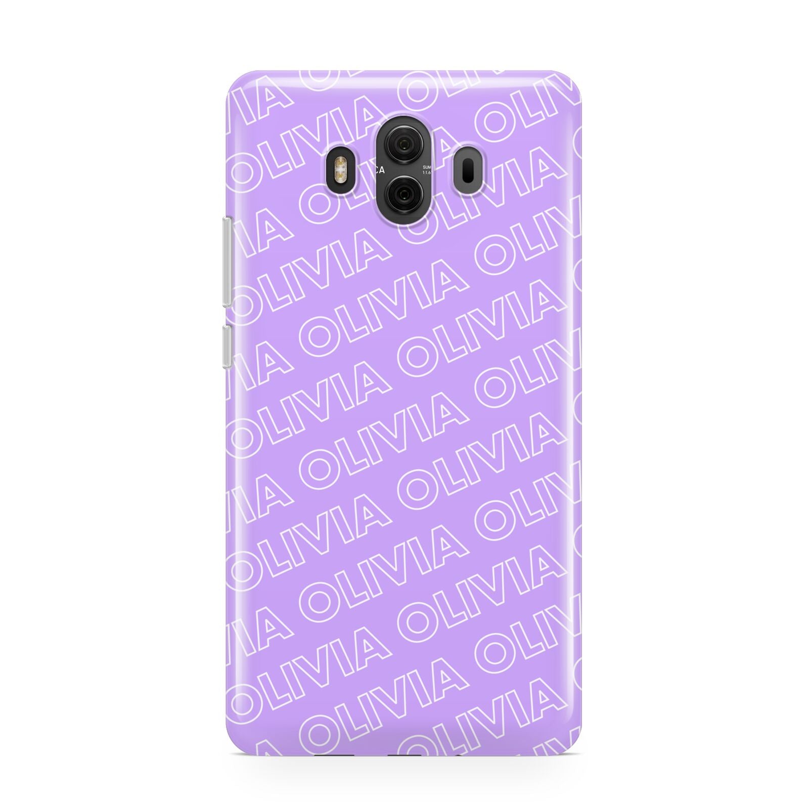 Personalised Purple Diagonal Name Huawei Mate 10 Protective Phone Case