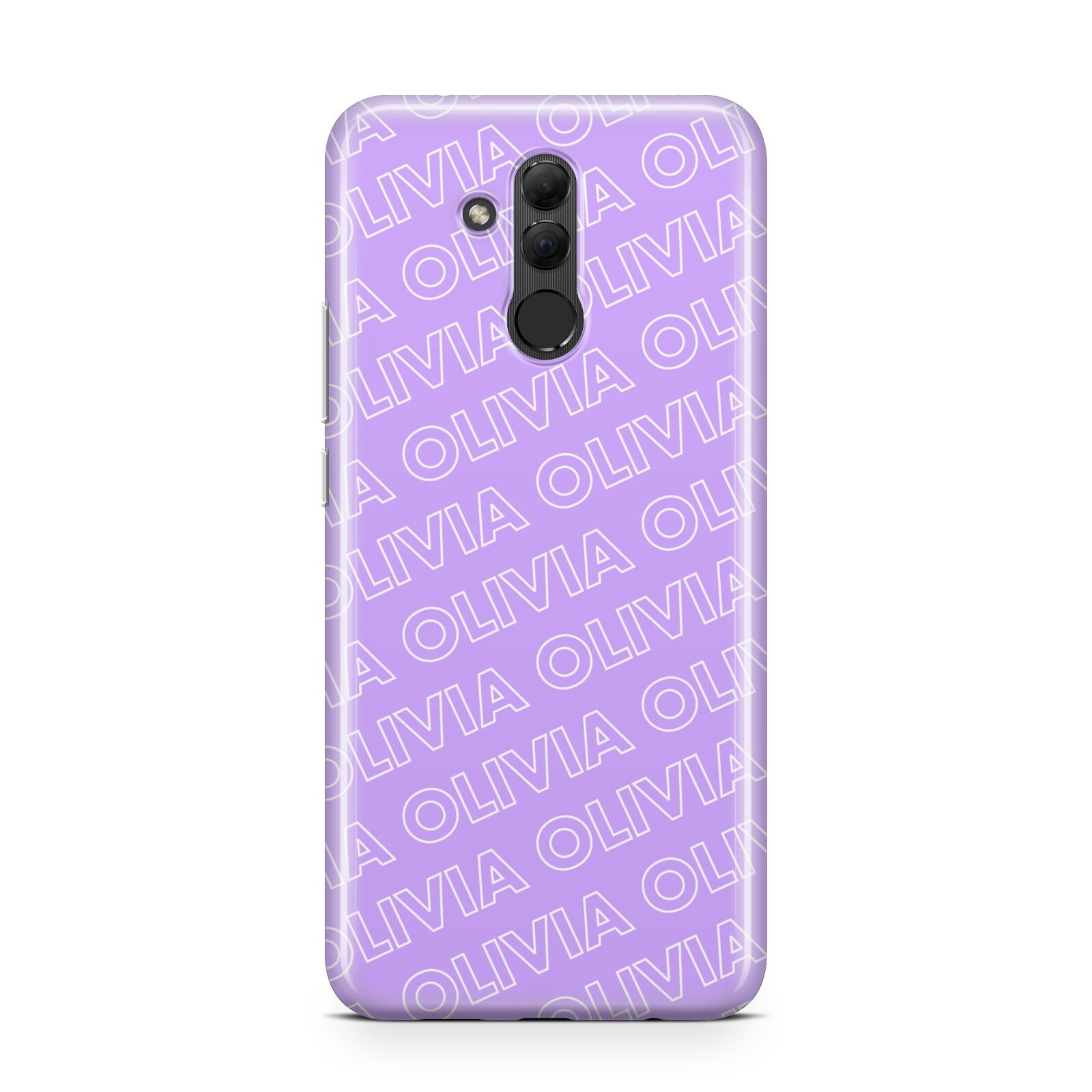 Personalised Purple Diagonal Name Huawei Mate 20 Lite