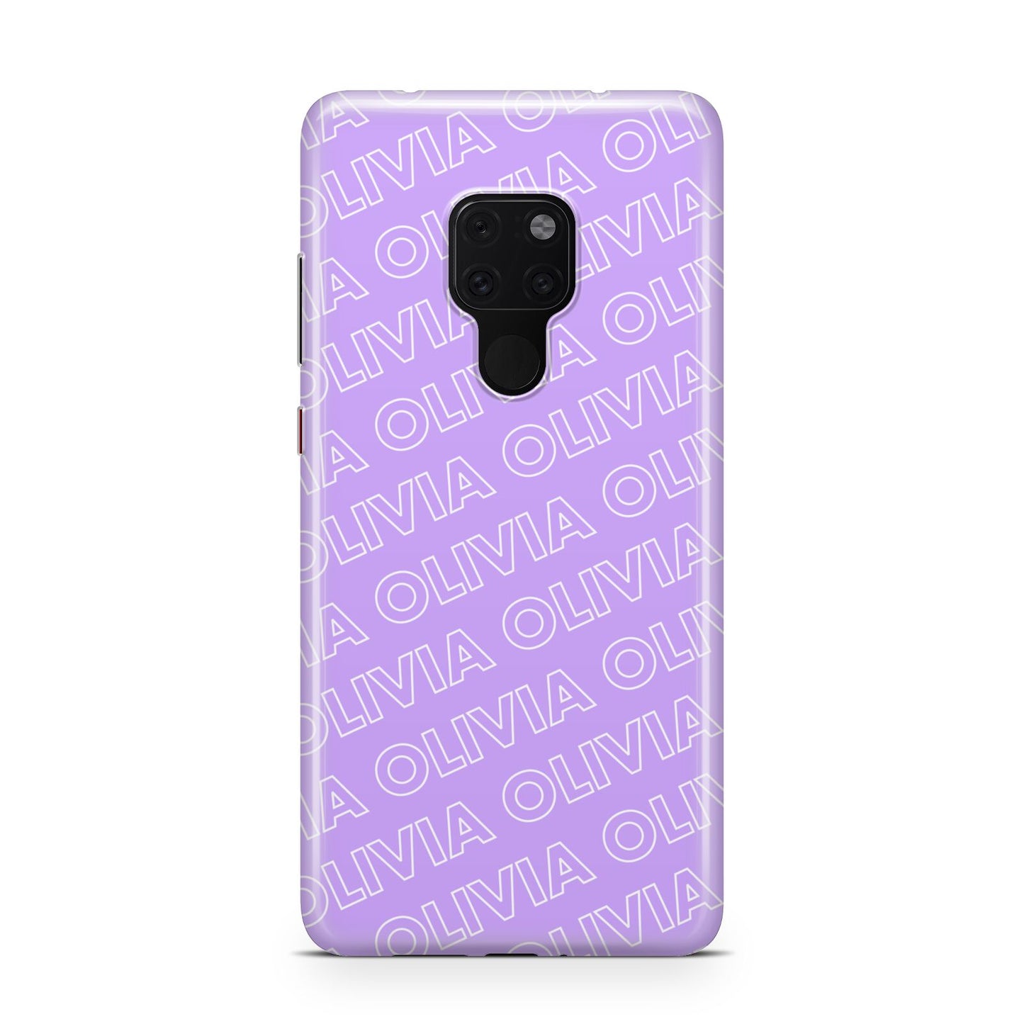 Personalised Purple Diagonal Name Huawei Mate 20 Phone Case