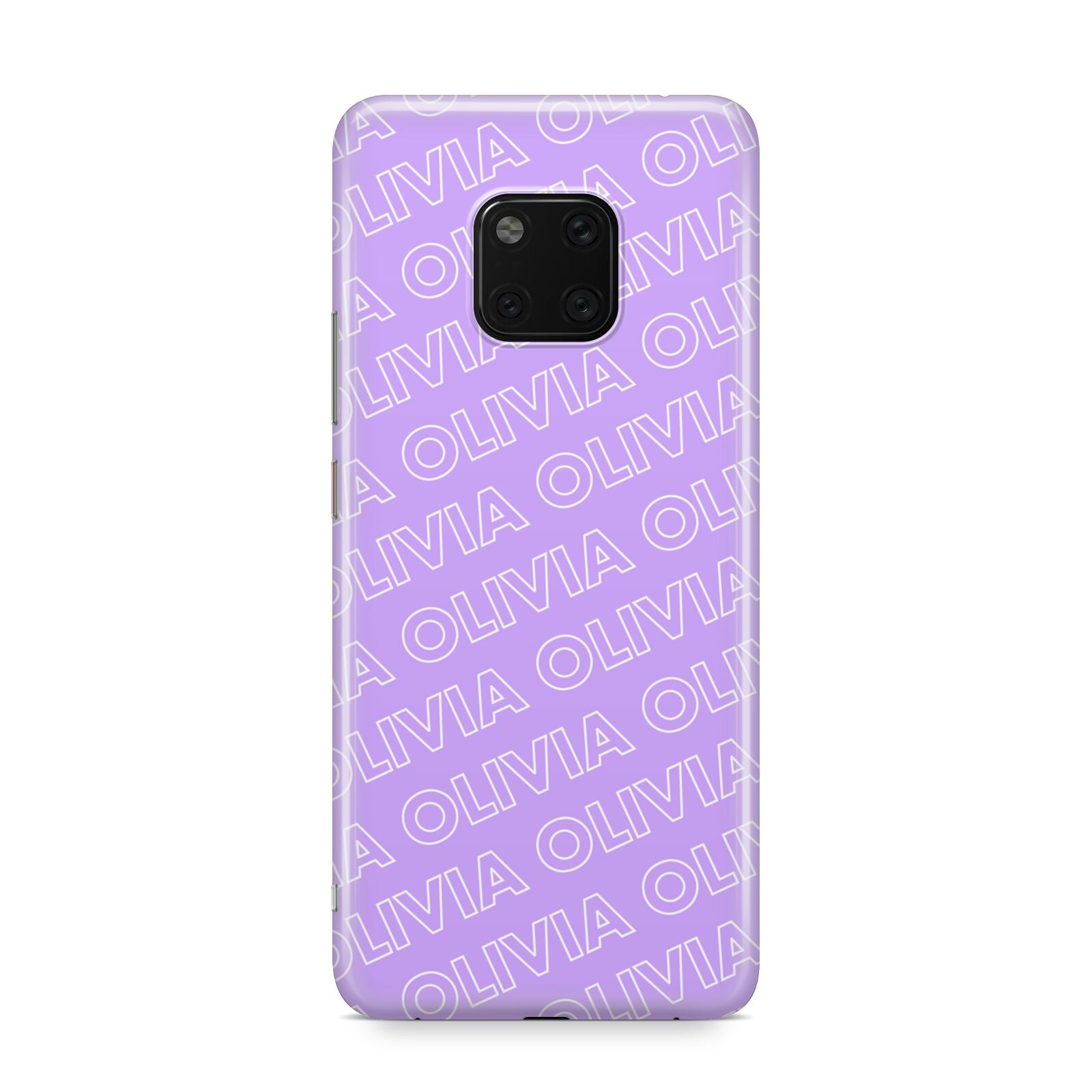 Personalised Purple Diagonal Name Huawei Mate 20 Pro Phone Case