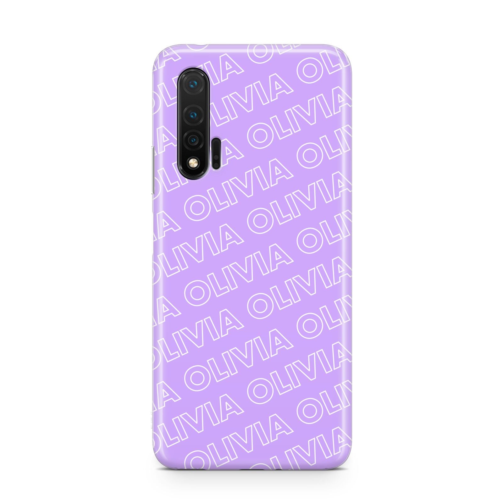 Personalised Purple Diagonal Name Huawei Nova 6 Phone Case