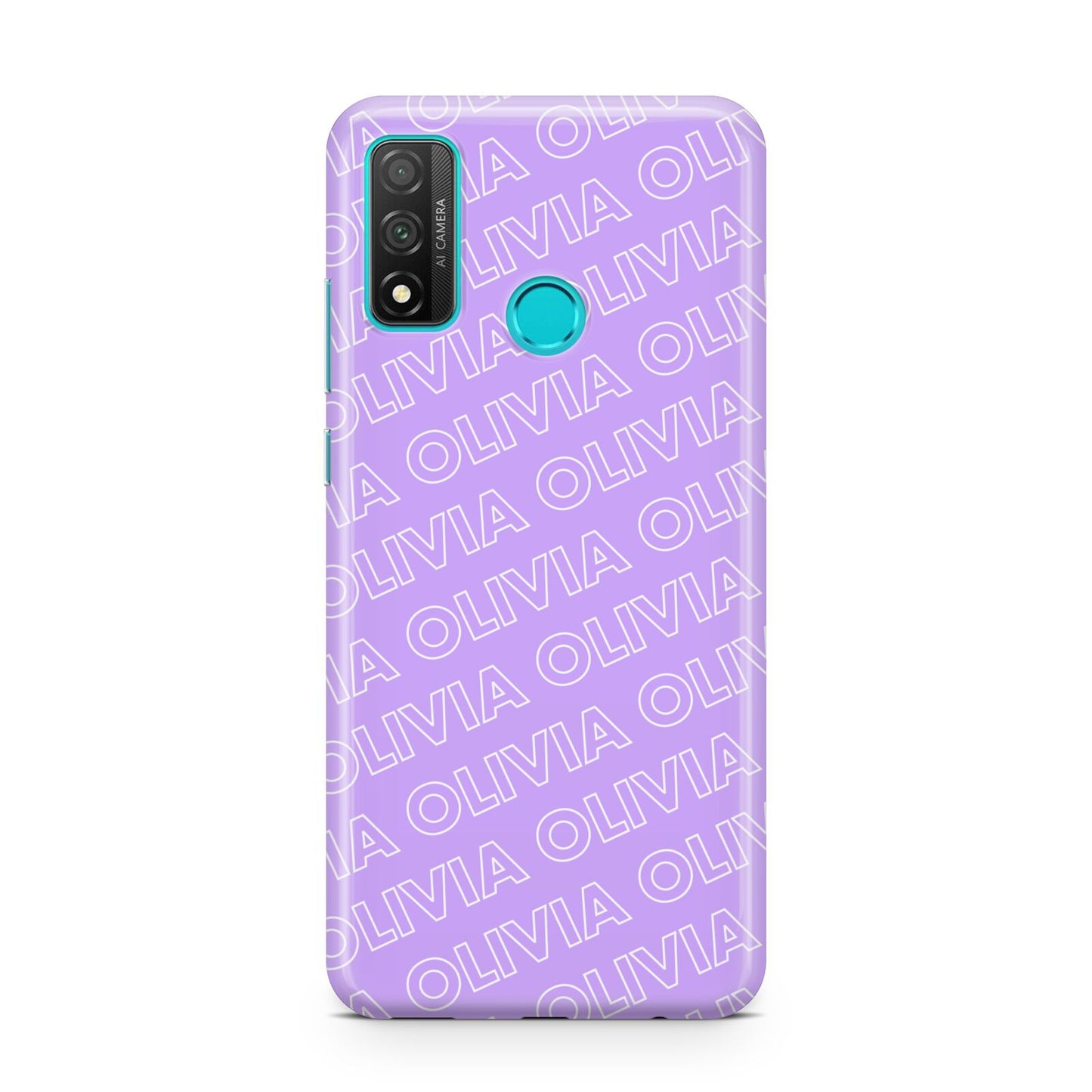 Personalised Purple Diagonal Name Huawei P Smart 2020