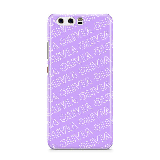 Personalised Purple Diagonal Name Huawei P10 Phone Case