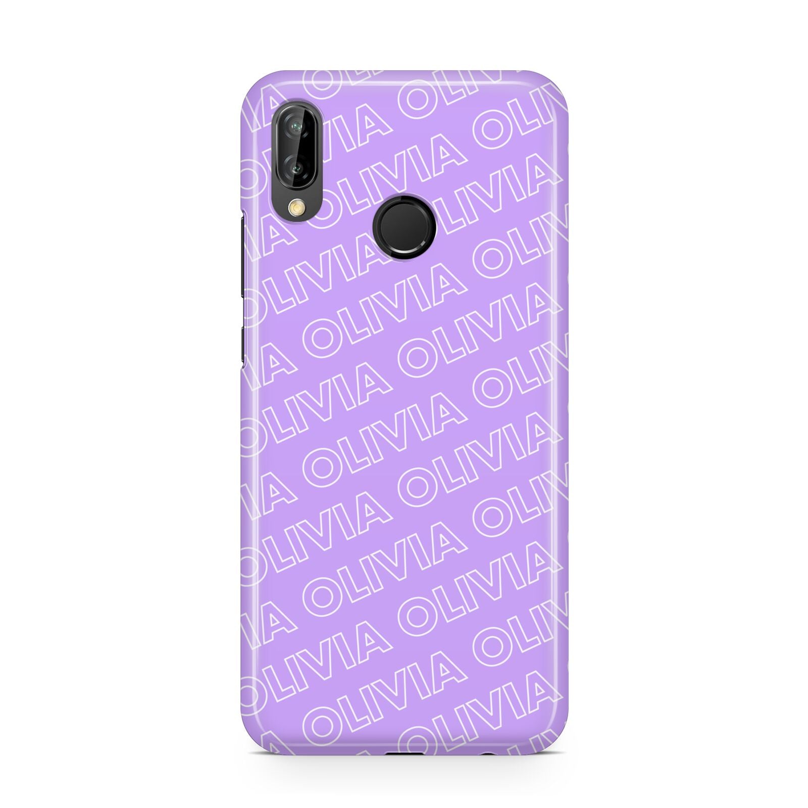 Personalised Purple Diagonal Name Huawei P20 Lite Phone Case