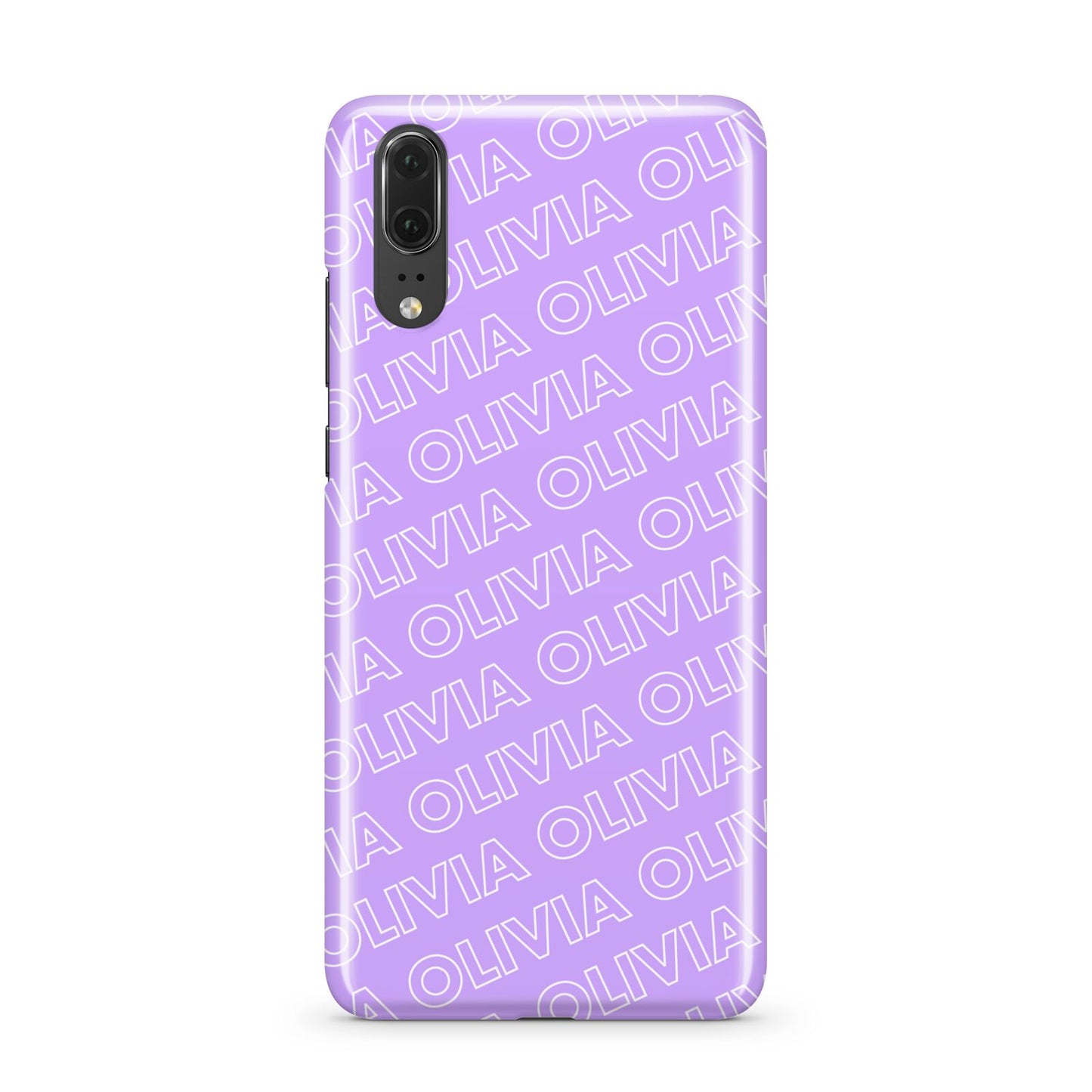 Personalised Purple Diagonal Name Huawei P20 Phone Case