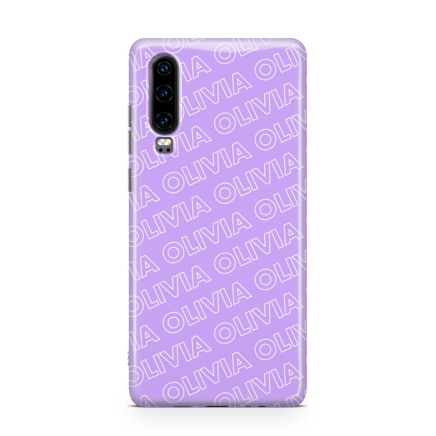 Personalised Purple Diagonal Name Huawei P30 Phone Case