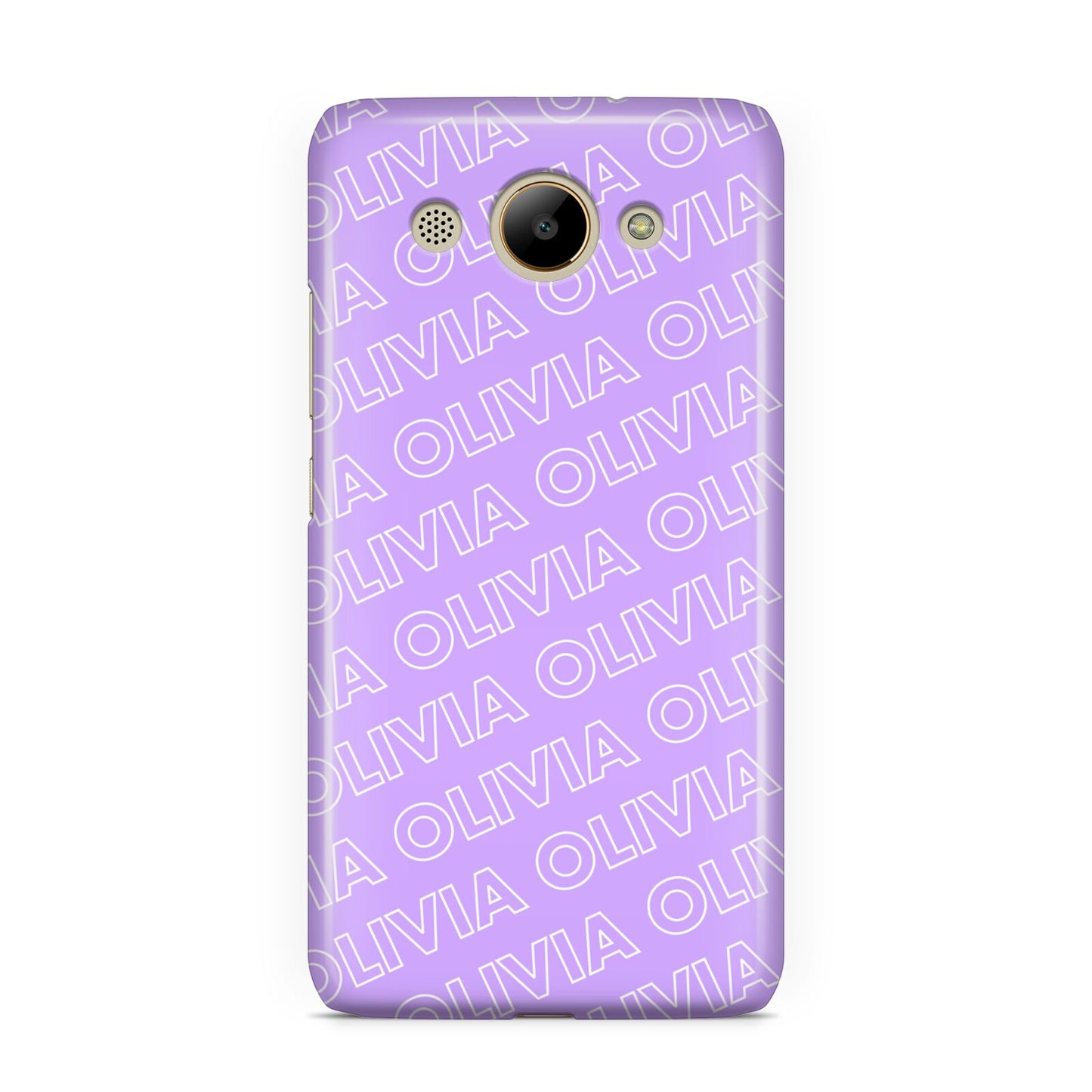 Personalised Purple Diagonal Name Huawei Y3 2017