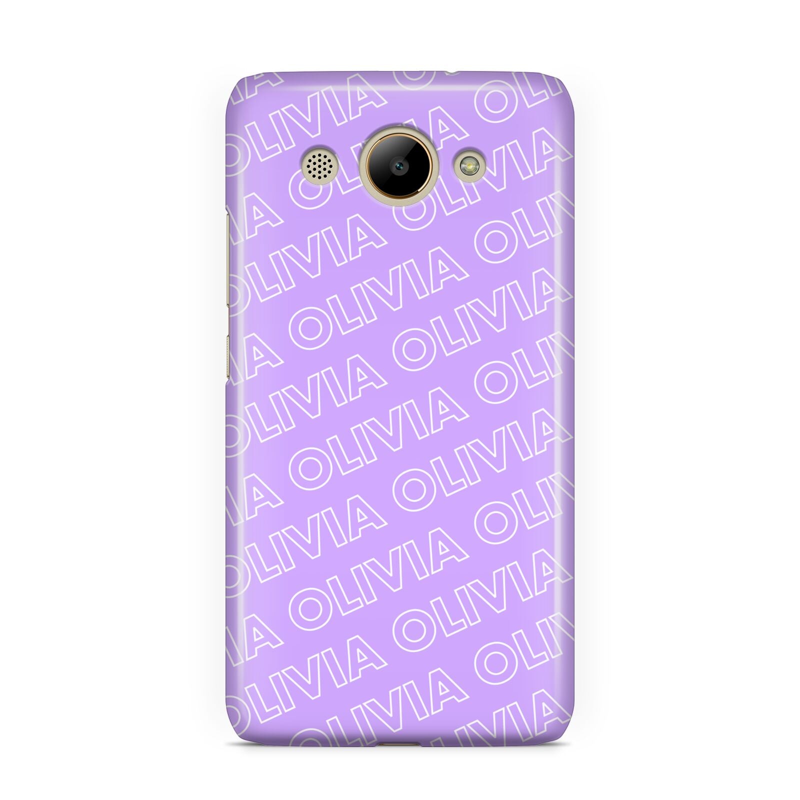 Personalised Purple Diagonal Name Huawei Y3 2017