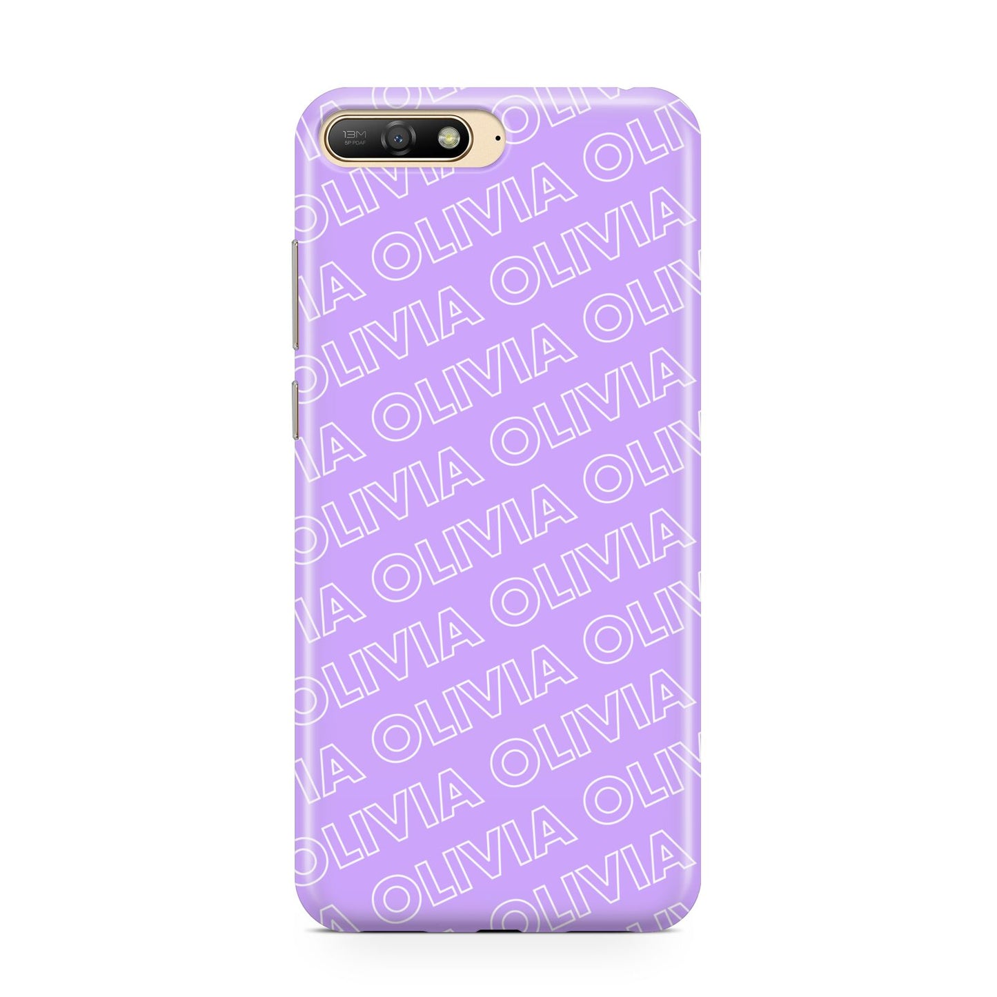 Personalised Purple Diagonal Name Huawei Y6 2018