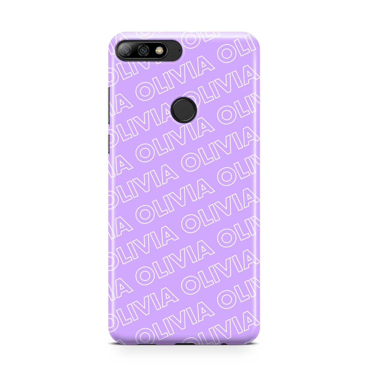 Personalised Purple Diagonal Name Huawei Y7 2018