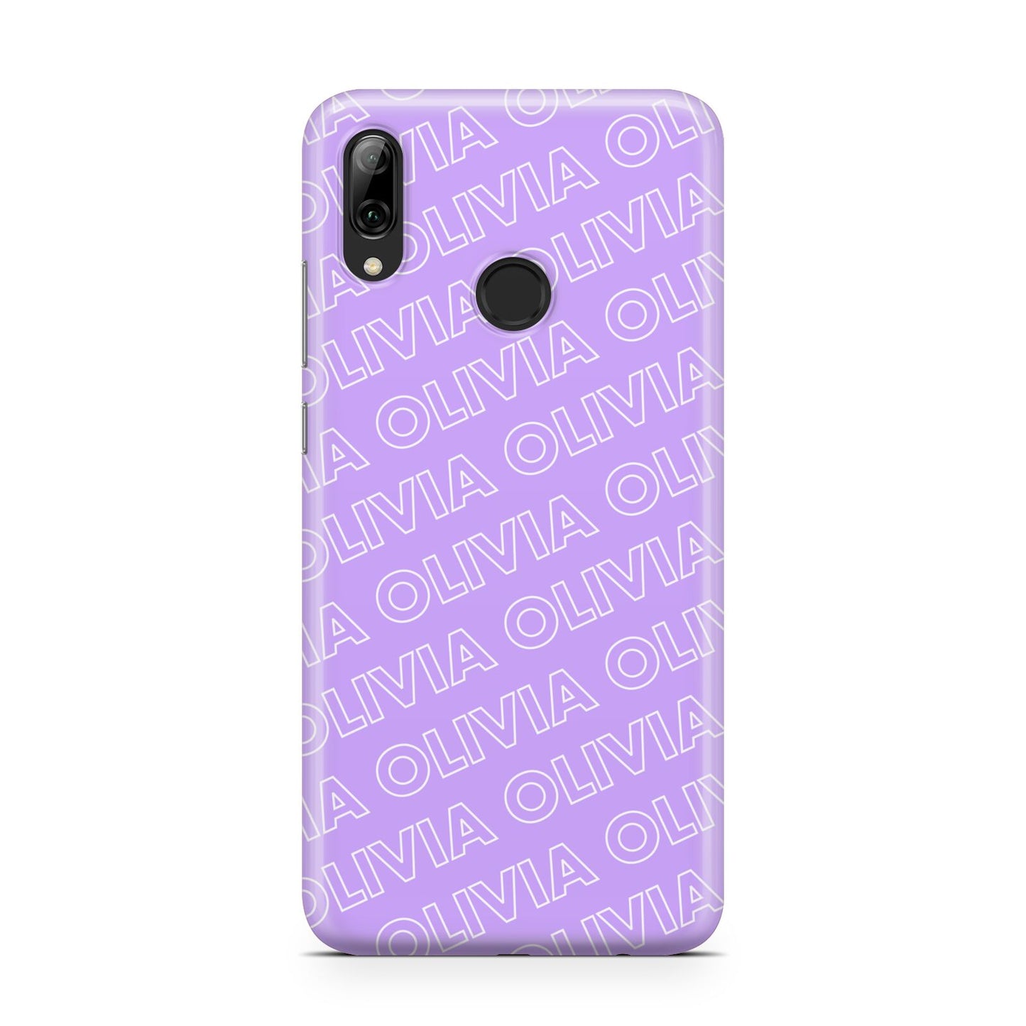 Personalised Purple Diagonal Name Huawei Y7 2019