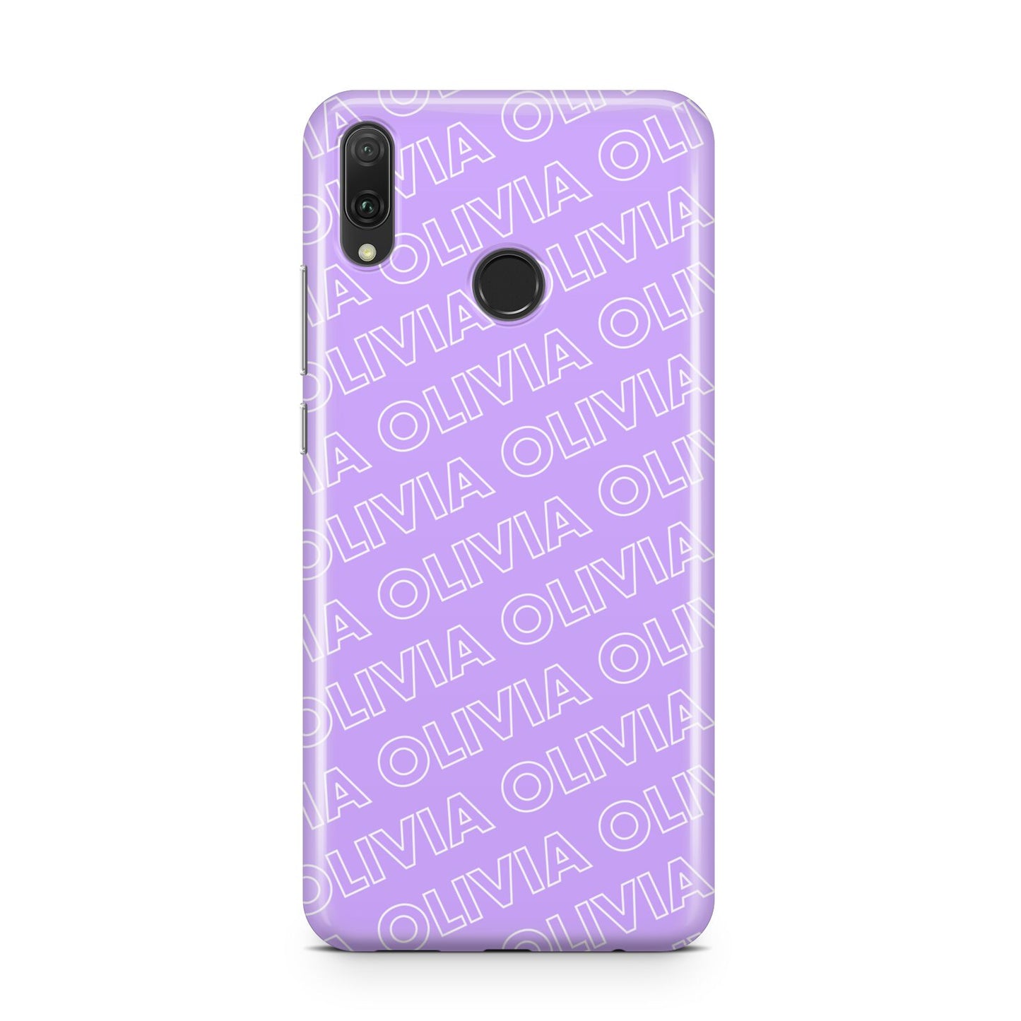 Personalised Purple Diagonal Name Huawei Y9 2019