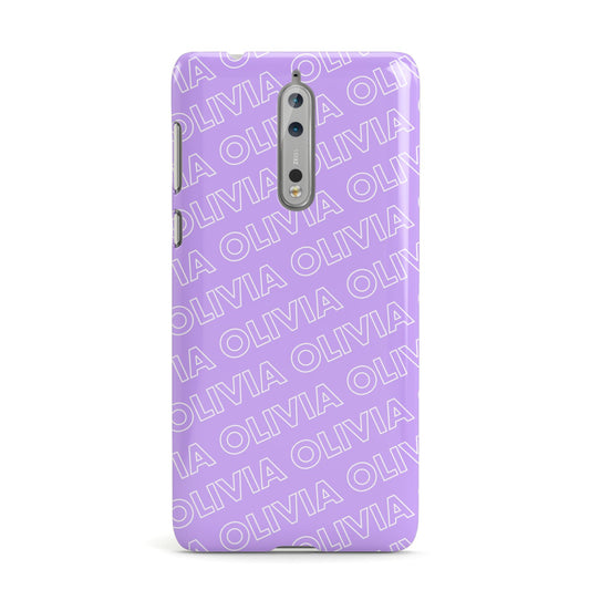 Personalised Purple Diagonal Name Nokia Case