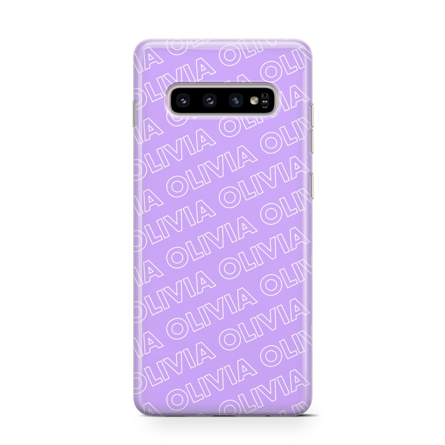 Personalised Purple Diagonal Name Protective Samsung Galaxy Case