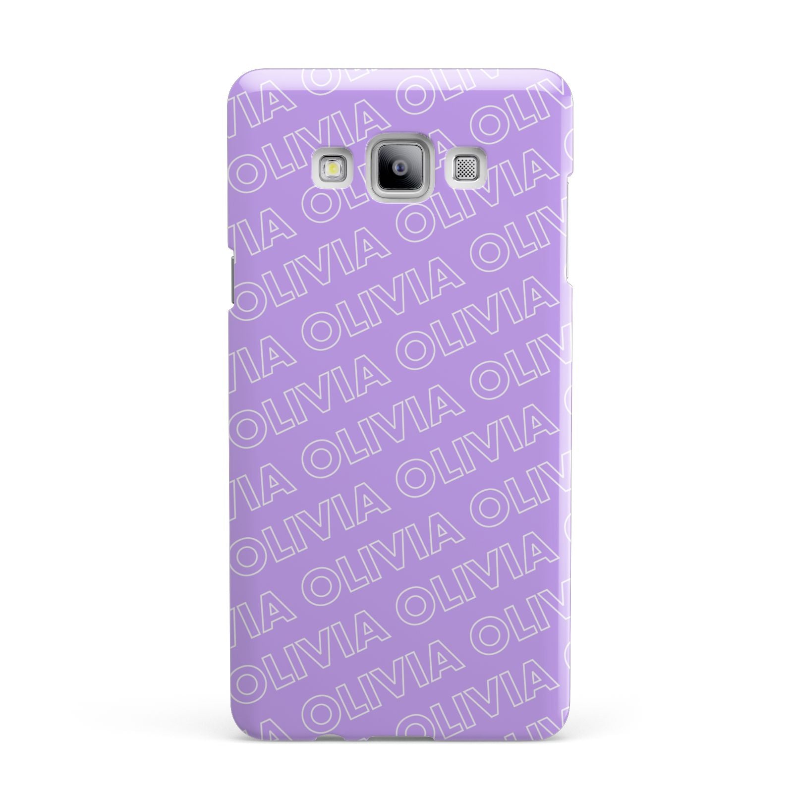 Personalised Purple Diagonal Name Samsung Galaxy A7 2015 Case