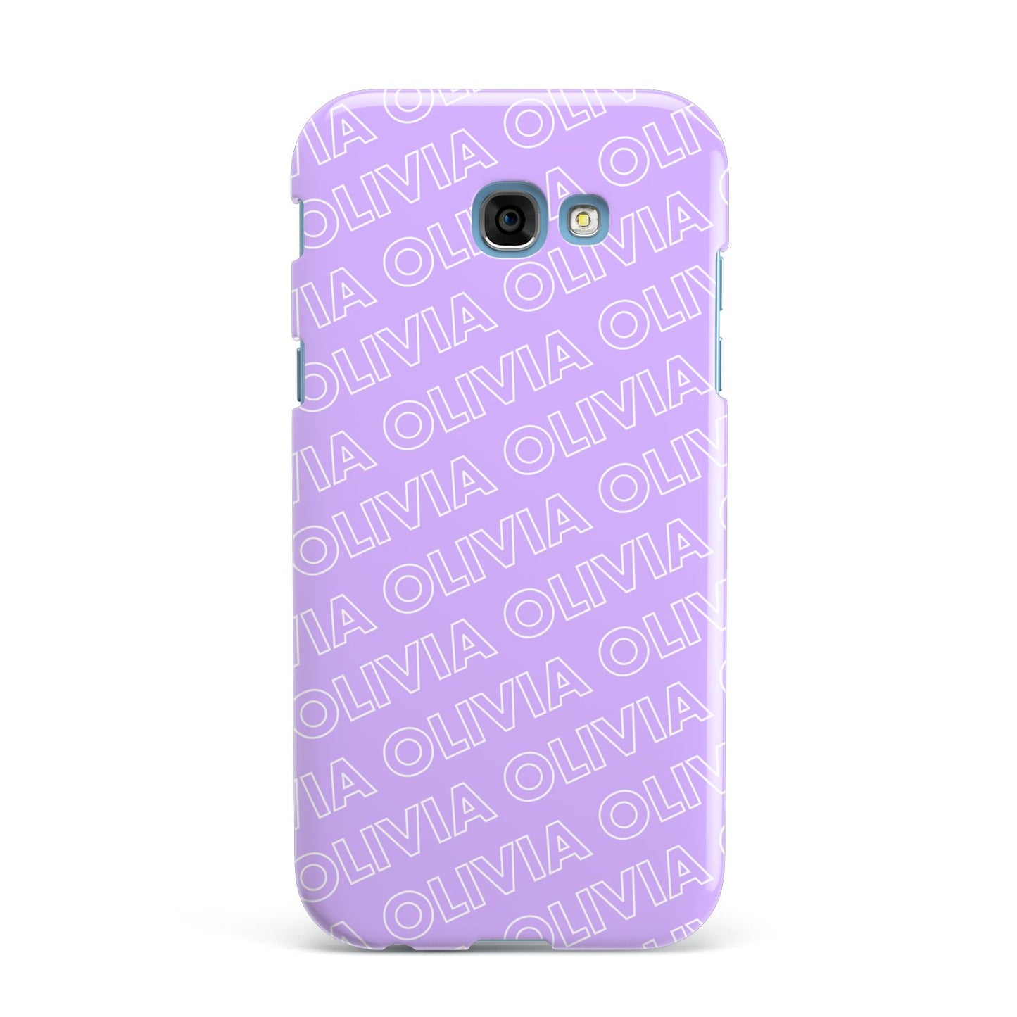 Personalised Purple Diagonal Name Samsung Galaxy A7 2017 Case