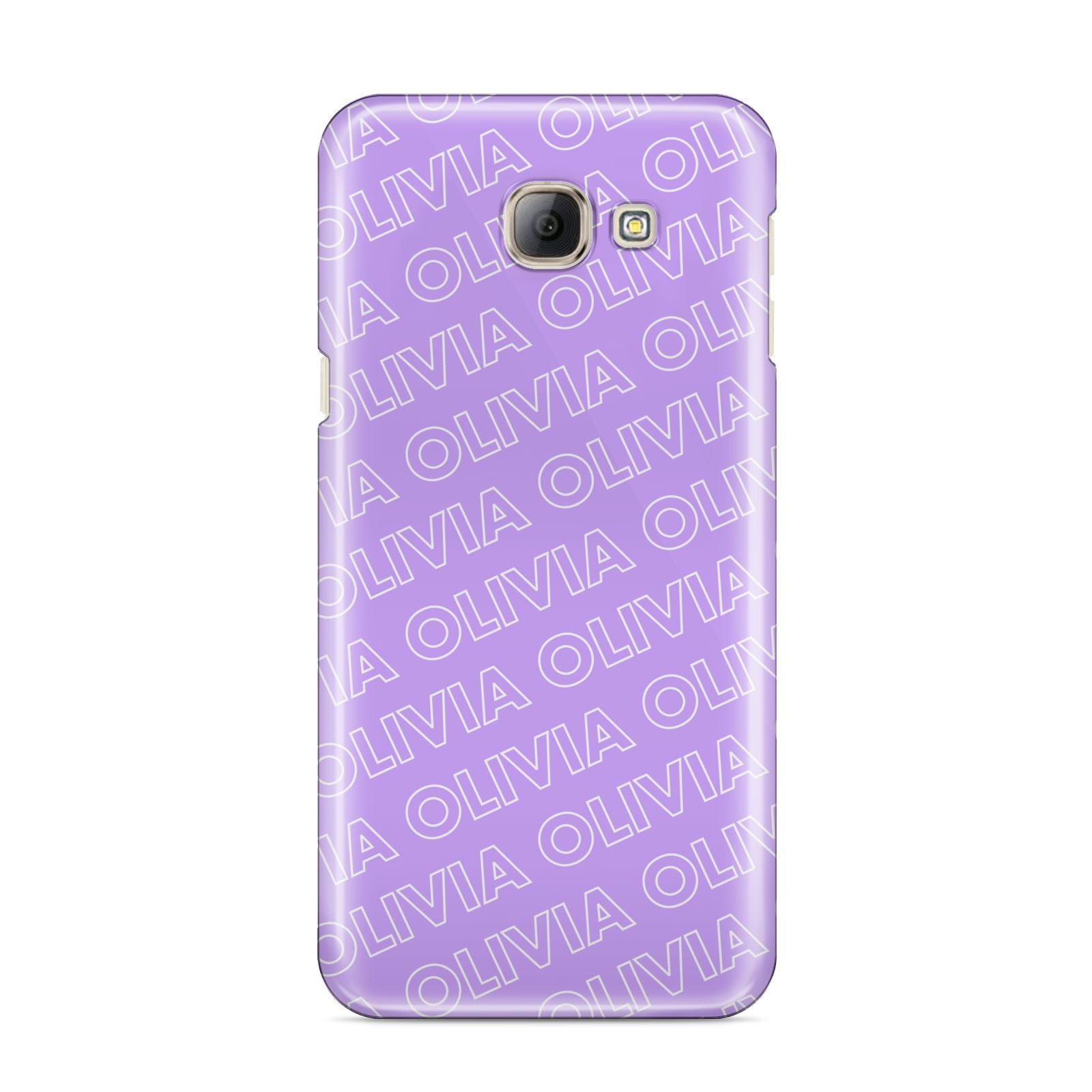 Personalised Purple Diagonal Name Samsung Galaxy A8 2016 Case