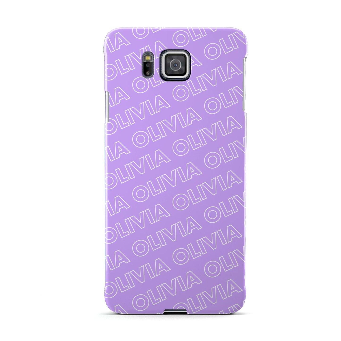 Personalised Purple Diagonal Name Samsung Galaxy Alpha Case