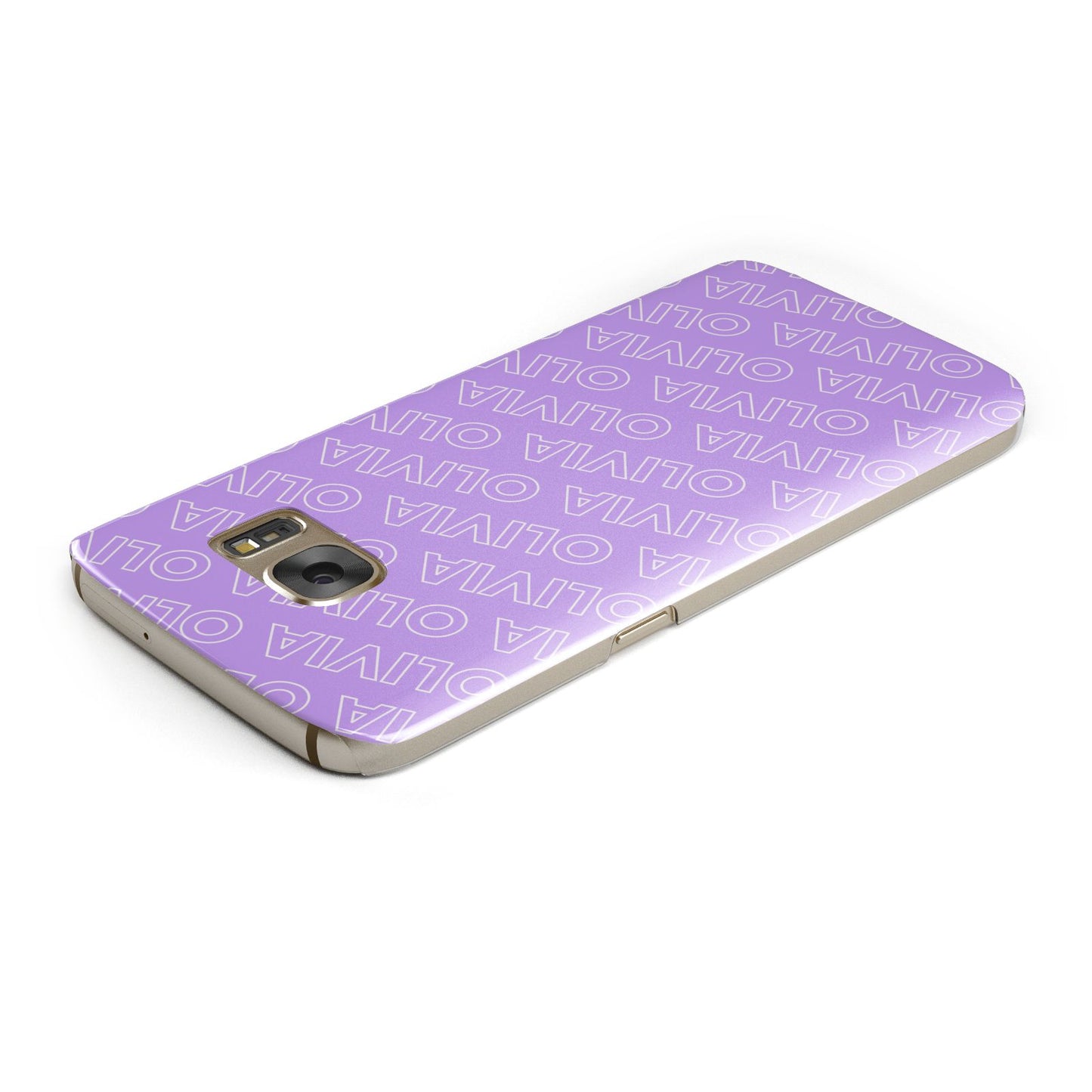 Personalised Purple Diagonal Name Samsung Galaxy Case Top Cutout