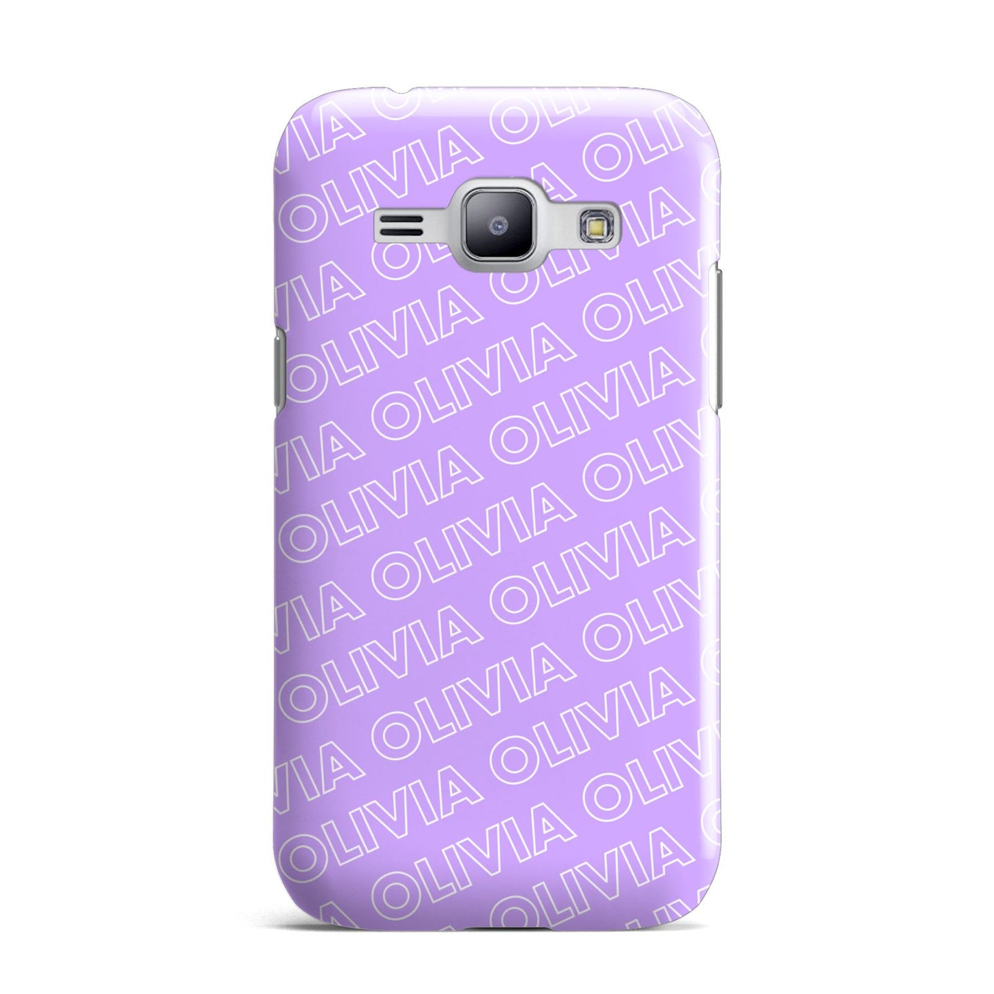 Personalised Purple Diagonal Name Samsung Galaxy J1 2015 Case