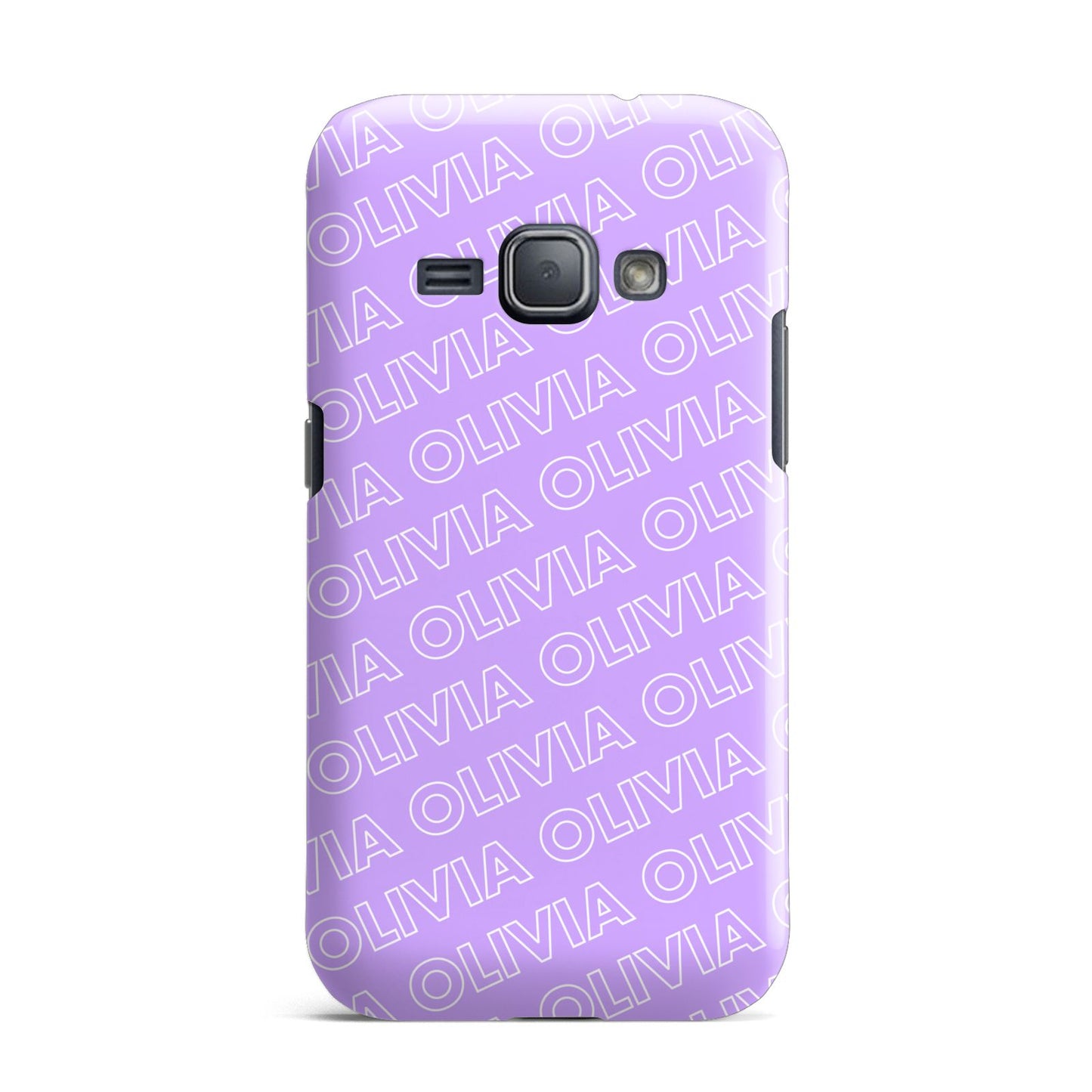 Personalised Purple Diagonal Name Samsung Galaxy J1 2016 Case