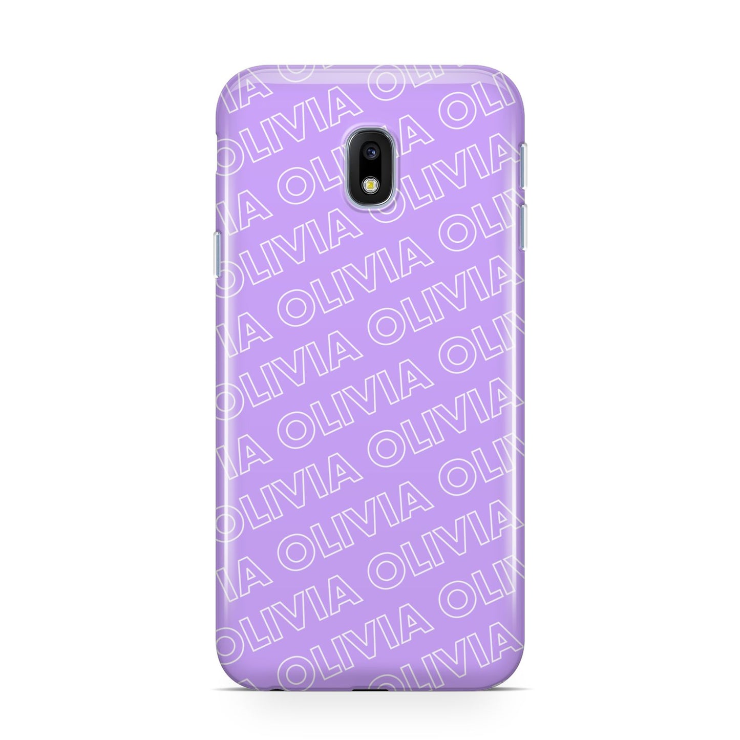 Personalised Purple Diagonal Name Samsung Galaxy J3 2017 Case